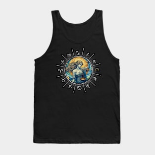 ZODIAC Libra - Astrological LIBRA - LIBRA - ZODIAC sign - Van Gogh style - 5 Tank Top